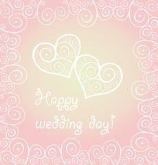 Love concept for Wedding design with lacy hearts