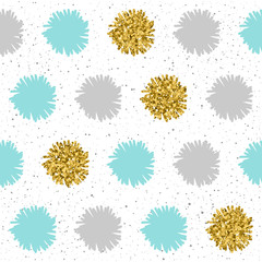 Rounds seamless background. Grey, blue and gold round.