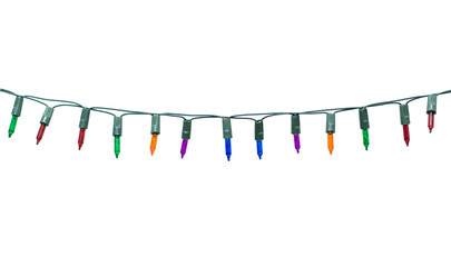 Christmas lights isolated on white