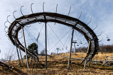 Rollercoaster in Aplyland, on Mottarone, Novara, Italy