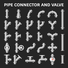 Pipe icon and flange fitting. Include control valve and pressure gauge or manometer. For pipeline construction and transportation liquid or gas i.e. crude, oil, natural gas, sewage, wastewater etc.