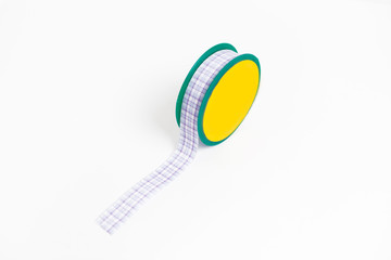 satin ribbon rolls isolated on white background