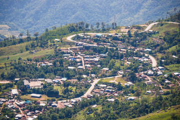 Road curve to Phu Tub Berk Mount Mountain in Thailand