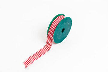 satin ribbon rolls isolated on white background
