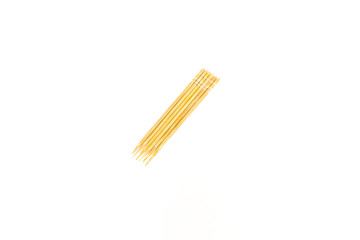 group of wooden toothpick on white background