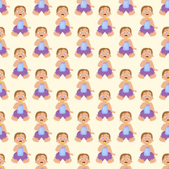 Baby kid seamless pattern vector.