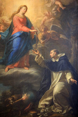 Don du Rosaire à saint Dominique. Cathédrale Saint-Jean-Baptiste-et-Saint-Etienne. Lyon. / Gift of the Rosary to St. Dominic. Cathedral Saint-Jean-Baptiste-et-Saint-Etienne. Lyon.