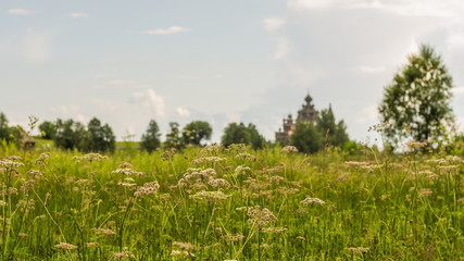 Unesco-listed assembly of 18th-century wooden architecture in Kizhi Pogost. Karelia