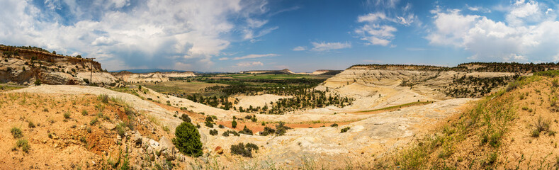 Deep canyon, rocks and mountains