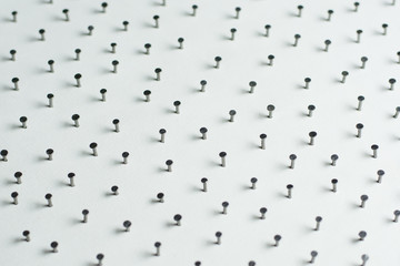 Group of Concrete nails Galvanized dip color on white paper back