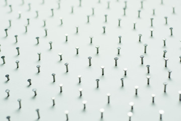 Group of Concrete nails Galvanized dip color on white paper back