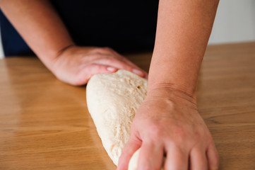 Chef preparing dough - cooking process