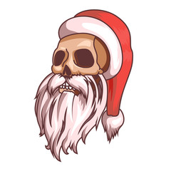 Santa claus emotions. Part of christmas set. Dead, skull. Ready for print.