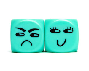 Turquoise conceptual dices - Too many attention from women