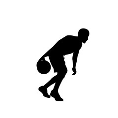 Fototapeta na wymiar Basketball Player Sportsman Sport Competition Black Silhouette