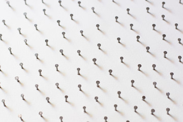 Group of Concrete nails Galvanized dip color on white paper back