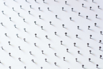 Group of Concrete nails Galvanized dip color on white paper back