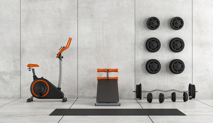 Modern room with gym equipment - 133296117