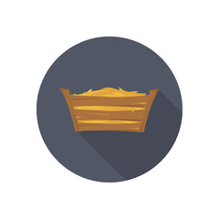 Feeder with hay for grazing animals color flat icon for web and mobile design