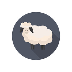 Sheep color flat icon for web and mobile design