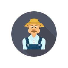 Farmer color flat icon for web and mobile deaign