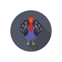 Turkey color flat icon for web and mobile design