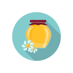 Flower honey color flat icon for web and mobile design