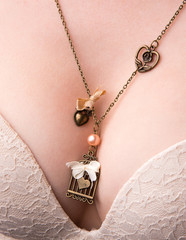 Sexy breast with necklace