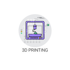 3d Printing Modern Technology Device Icon Vector Illustration