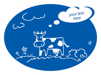 Funny cow. Vector illustration.