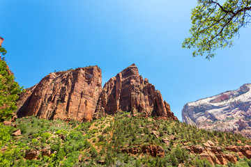 Red rocks nature landscape against blue sky