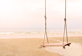 Swing on the Beach, feeling lonely