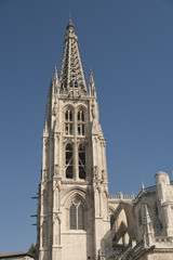 Fototapeta na wymiar Burgos (Castilla y Leon, Spain): belfry of the historic cathedral