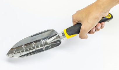 hand digging by small shovel