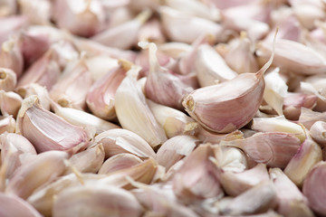 Garlic cloves background.
