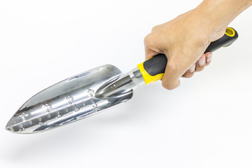 hand digging by small shovel