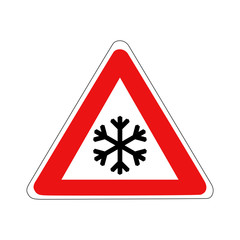 Verkehrsschild Achtung Schnee