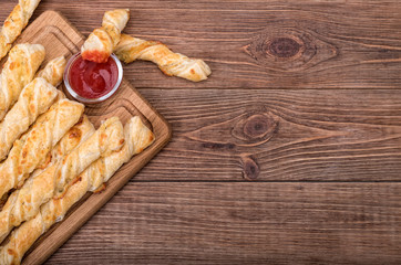 Puff pastry cheese twists.