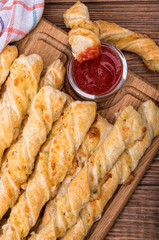 Puff pastry cheese twists.
