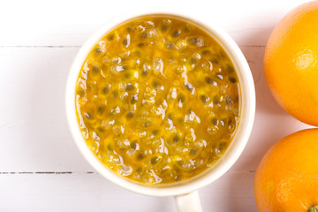 Passion fruit juice and orange