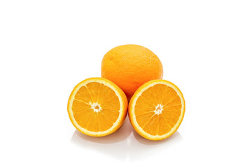 Isolated of citrus tangerine orange on the white background