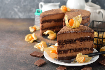 Chocolate cake with Bavarian mousse