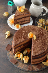 Chocolate cake with Bavarian mousse