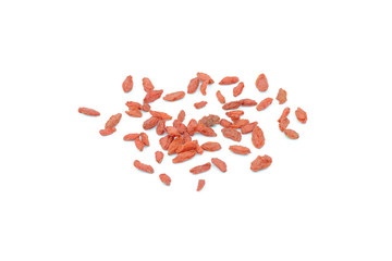 heap of goji berries isolated on white background