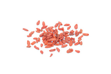 heap of goji berries isolated on white background