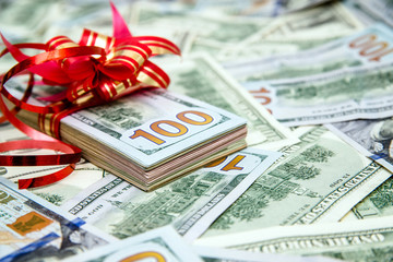 a pack of lies the US currency on background of dollars 