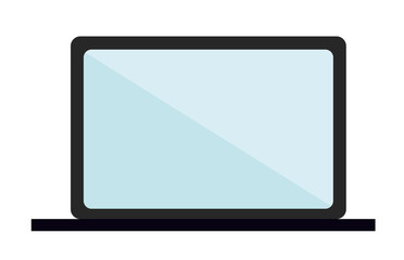 Laptop on white background. Flat vector isolated illustration