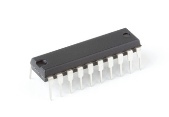 Integrated Circuit Chip on white background