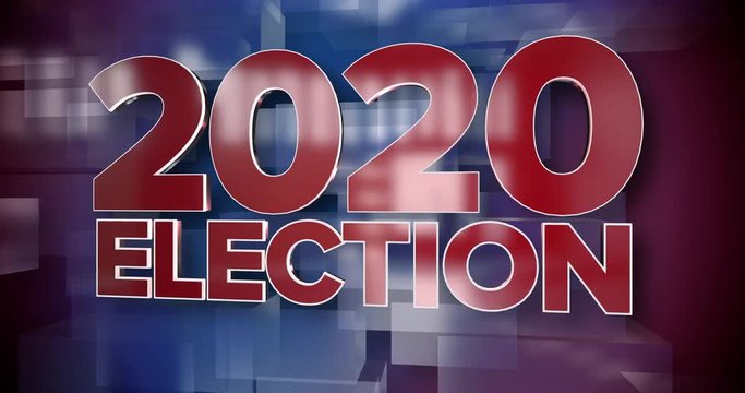 A red and blue dynamic 3D 2020 election news title page animation.	 	
