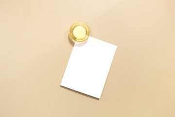 White stick note paper on the STEEL CABINET